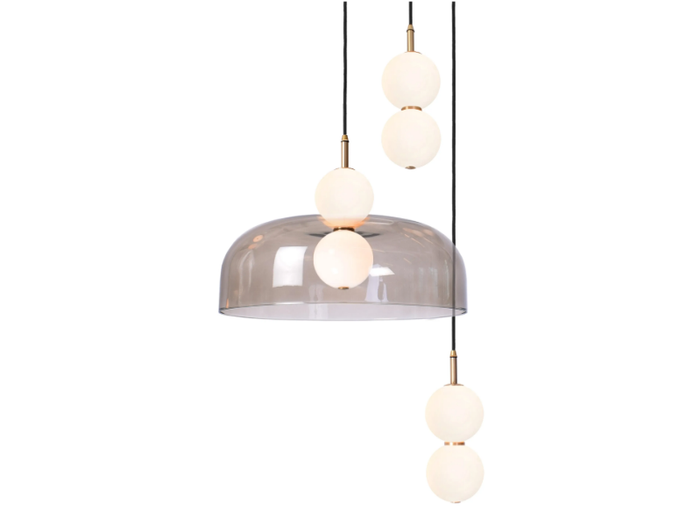 ECHO CLUSTER 3 - LED glass and brass pendant lamp _ Marc Wood Studio